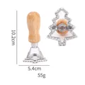 Zinc alloy Christmas tree cookie cutter with wooden handle, weight 55g and dimensions - Christmas Tree
