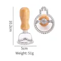 Zinc alloy cookie cutter with wood handle, 10.2x5cm, weight 51g, fluted edge design - Bomb