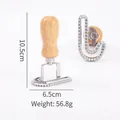 Zinc alloy cookie mold with wooden handle and serrated edge for dumplings and pasta - Candy Cane