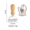 Mitten-shaped zinc alloy cookie cutter with wooden handle, 10x6.5cm dimension - Christmas Mittens