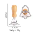 Zinc alloy bell shaped cookie cutter with ergonomic wooden handle, 10.3cm height - Bell