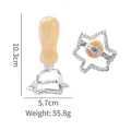 Zinc alloy cookie mold cutter with wood handle, star shape design, height 10.3cm - Maple Leaf