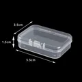 Transparent mini plastic jewelry storage box with 5.5x3.5x1.5cm dimensions. - 1555 Rectangular Box (5.5*4*1.5cm)
