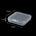 Clear plastic square jewelry storage box measuring 6.5x6.5x1.5cm for mini items - 1565 Square Box (6.5*6.5*1.5cm)