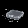 Mini clear plastic square storage box with dimensions 5.5x5.5x1.5cm for jewelry - 1555 Square Box (5.5*5.5*1.5cm)