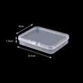 Compact transparent plastic storage box measuring 8.5x6x1.5cm for small jewelry items. - 1585 Rectangular Box (8.5*6*1.5cm)