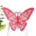 Décoration de papillon rouge découpé au laser pour gâteau et table de mariage élégante - Rouge