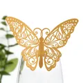 Décoration papillon ajourée dorée découpée au laser pour mariages et garnitures de gâteaux d'anniv - Or