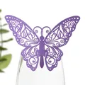 Papillon en papier violet découpé au laser pour décoration de table de mariage élégante. - Violet Foncé