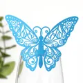 Papillon en papier bleu découpé au laser pour décoration de verre de mariage élégante - Bleu Ciel