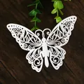 Décoration papillon blanche découpée au laser pour gâteaux de mariage et anniversaires - Blanc