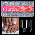 600 Stück ultra kurze klare Softgel künstliche Zehennägel in 12 verschiedenen Größen - 600 Stück Zehennagel-Nagelspitzen in Box 02