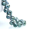 Faceted teardrop K9 crystal glass beads in sparkling blue for jewelry making DIY - Yellow Green Iridescent / 8mm (Approx 87 beads/strand)