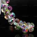 Iridescent teardrop K9 crystal glass beads with faceted finish for jewelry making - Sunny Pink / 6mm (approximately 87 Beads Per Strip)