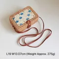 Handmade vintage rectangular rattan crossbody bag with blue scale pattern 19x13x7cm - 19*13*7cm / Small Square Bag--Blue and White Scales