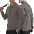 Polo a maniche lunghe da uomo grigio scuro con taschino per attività tattiche outdoor - S / Grigio