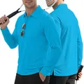Polo a maniche lunghe blu brillante da uomo con tasca e tessuto a rete traspirante - S / Blu scuro