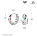 Elegant S925 sterling silver hoop earrings featuring multi-color 5A grade zircon stones - 925 Silver / Silver