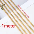 1 meter golden stainless steel vacuum plated geometric oval chain for DIY jewelry making - Double Ring Chain / 1 Meter/Pack