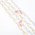 Gold and silver stainless steel oval geometric link chains for DIY jewelry - Long Oval Chain / 1 Meter/Pack