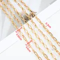Gold-plated stainless steel geometric oval link chain for DIY jewelry making accessories - Hollow Cross Chain / 1 Meter/Pack