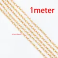 1 meter of gold plated stainless steel geometric oval chain links for DIY jewelry making - Twisted Loop Chain / 1 Meter/Pack