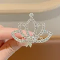 Accessorio per capelli a corona con strass argento scintillanti per bambina principessa - Pettine per capelli loto in strass piccolo