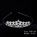 Elegante corona tiara in strass argento per accessori capelli bambina principessa - Cerchietto a cuore incrociato #4