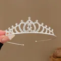 Elegante cerchietto corona da principessa argento con strass scintillanti per bambine - Cerchietto farfalla e cuore #8