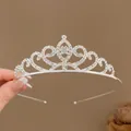 Cerchietto a corona da principessa in argento con strass scintillanti per bambine - Cerchietto farfalla a goccia d'acqua #13