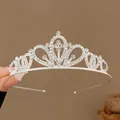 Elegante diadema a corona da principessa in argento con strass scintillanti per ragazze - Cerchietto ovale in strass #17