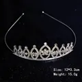 Elegante tiara da principessa in cristallo argento per bambine con dettagli in strass - Cerchietto fiore ovale #21