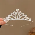 Elegante tiara a corona da principessa in strass argento per acconciature bambina - Cerchietto corona di giglio #22