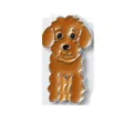 Broche épingle en émail chien caniche marron mignon en métal argenté pour habits - Style Caniche Brun