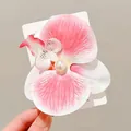 Barrette à cheveux orchidée rose exquise avec perle pour un style élégant et des photos - 2# Rose Orchidée Pince Bec de Canard