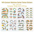 Set of 8 sheets waterproof cartoon rainbow temporary tattoo stickers for party - WK Rainbow Assembly Tattoo Stickers / 8 Sheets Set