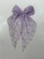 Elegant purple lace bow hair clip with sweet spring clip design for stylish women - Light Purple