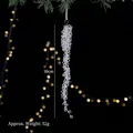 Addobbo a forma di ghiacciolo in cristallo acrilico trasparente da 30 cm per Natale - Catena di Perle di Cristallo Media