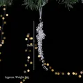 Elegante ciondolo a ghiacciolo in cristallo acrilico per l'albero di Natale, 20cm lungo - Piccola Catena di Perle di Cristallo