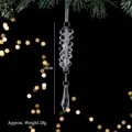 Clear acrylic crystal icicle Christmas tree hanging ornament for holiday decoration, 18cm - Ball Bead String