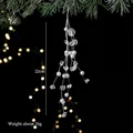 Clear acrylic crystal icicle ornament with pearls for Christmas tree, 22cm - Mixed Bead String