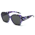Stylish polarized fit-over sunglasses for women with purple abstract patterned frame - Purple Abstract Pattern C4