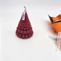 Elegant red origami Christmas tree scented candle with decorative BE YOU ribbon detail - Small / Christmas Red