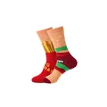 Creative hamburger and French fries printed crew socks in red and tan - 36-43 / Hamburger and Fries (Style 2)