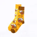 Yellow and orange mid-calf socks featuring funny beer mug patterns and BEER text - 36-43 / Beer Mug (Style 4)
