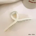 Large matte cream hair claw clip with a 13cm size for thick hair styling and daily use - 13cm / White