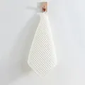 Soft white waffle weave pure cotton face towel hanging on a minimalist wooden wall hook - Bath Towel 70x140cm / Beige