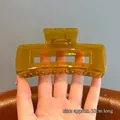 Large amber translucent hair claw clip for thick hair, approximately 10cm long - Square / 10.5cm / Jelly Coffee