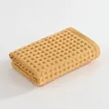 Soft mustard yellow waffle weave pure cotton towel with a breathable honeycomb texture - Bath Towel 70x140cm / Yellow