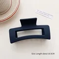 Large matte navy blue shark hair claw clip for thick hair, 10.5cm length variant model - Square / 10.5cm / Matte Black
